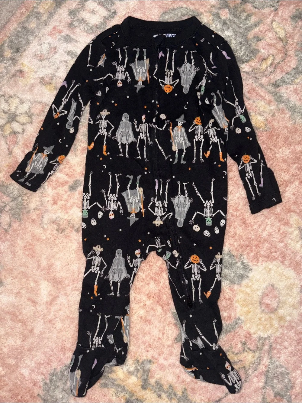 Halloween Themed Baby Footed Pajama Bundle - Pumpkins, Ghosts & Skeletons